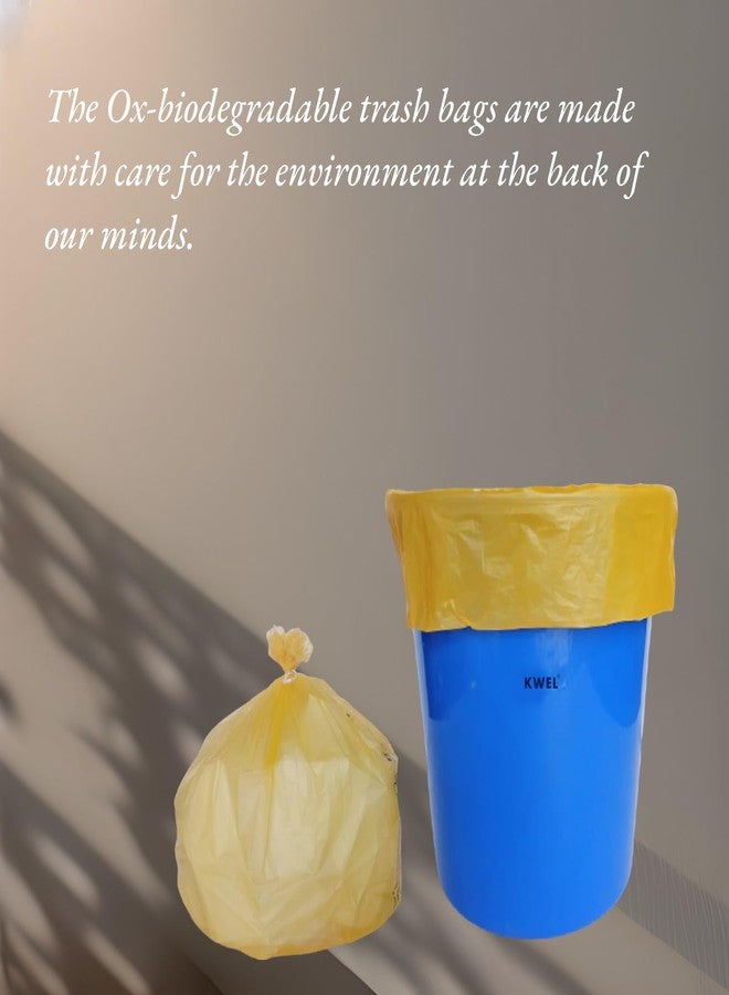 KWEL Plastic Disposable Garbage Bags/Dustbin Covers, 3 Packs Of 30 Pieces-90 Bags Medium (19" X 21") Yellow - Image 3